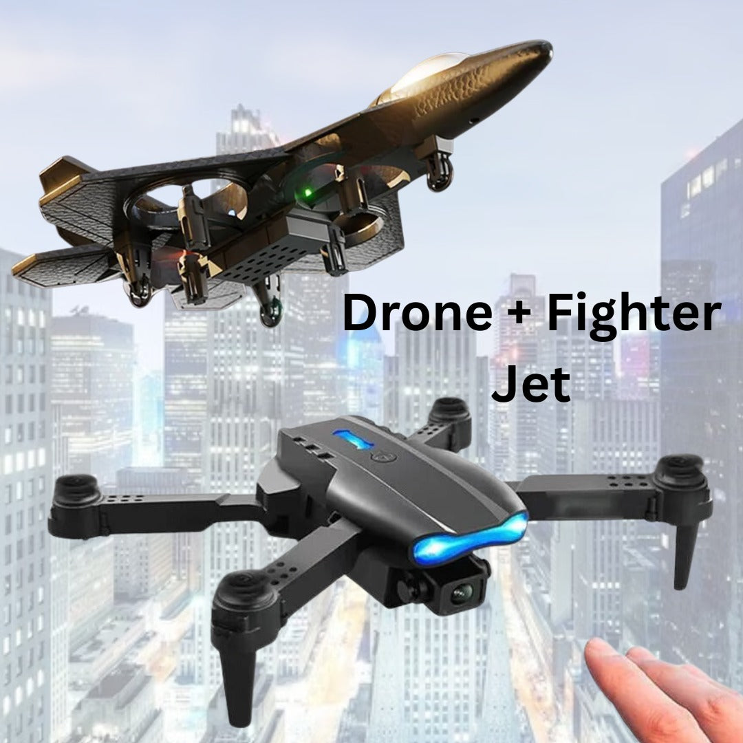 E99 4K Camera Drone + High-Speed Fighter Jet Toy