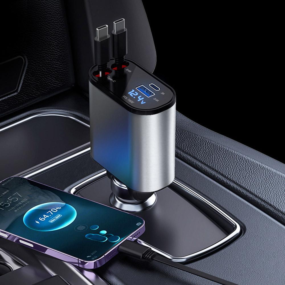 🔌 4-in-1 Retractable Charging Cable – One Cable for All Your Devices!