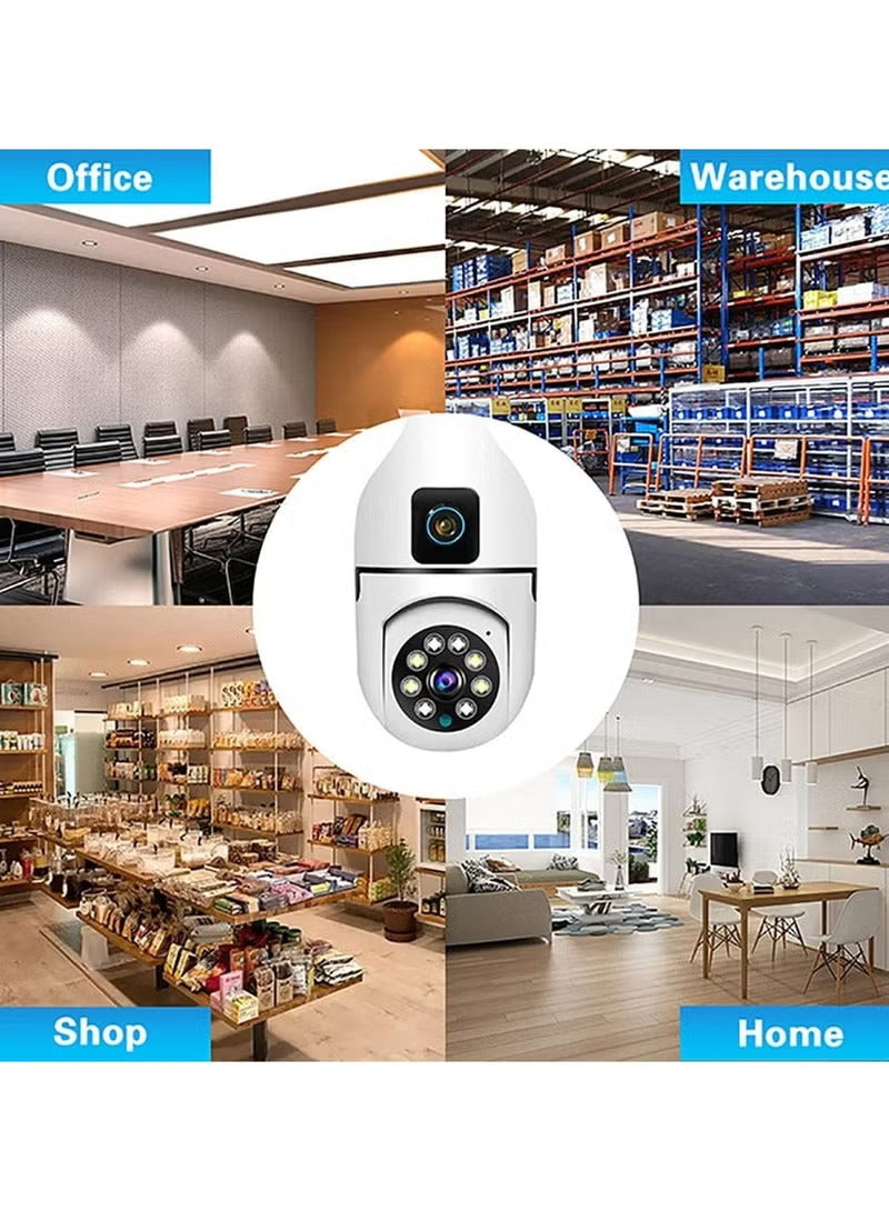 Dual WIFI Light Bulb Security Camera - 360° WiFi CCTV Camera for Home