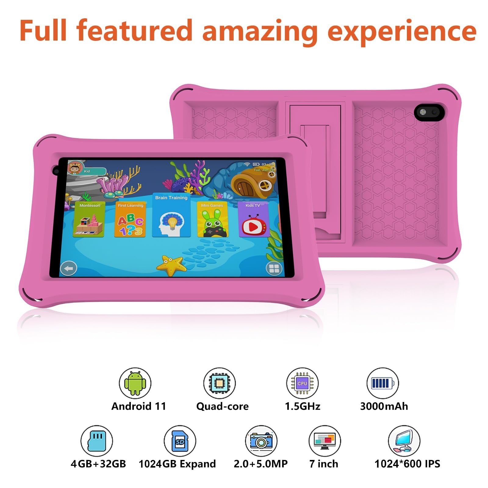 NODIZZ 7" NPad 706 Kids Tablet – WiFi, 4+128GB, 3200mAh 🔋