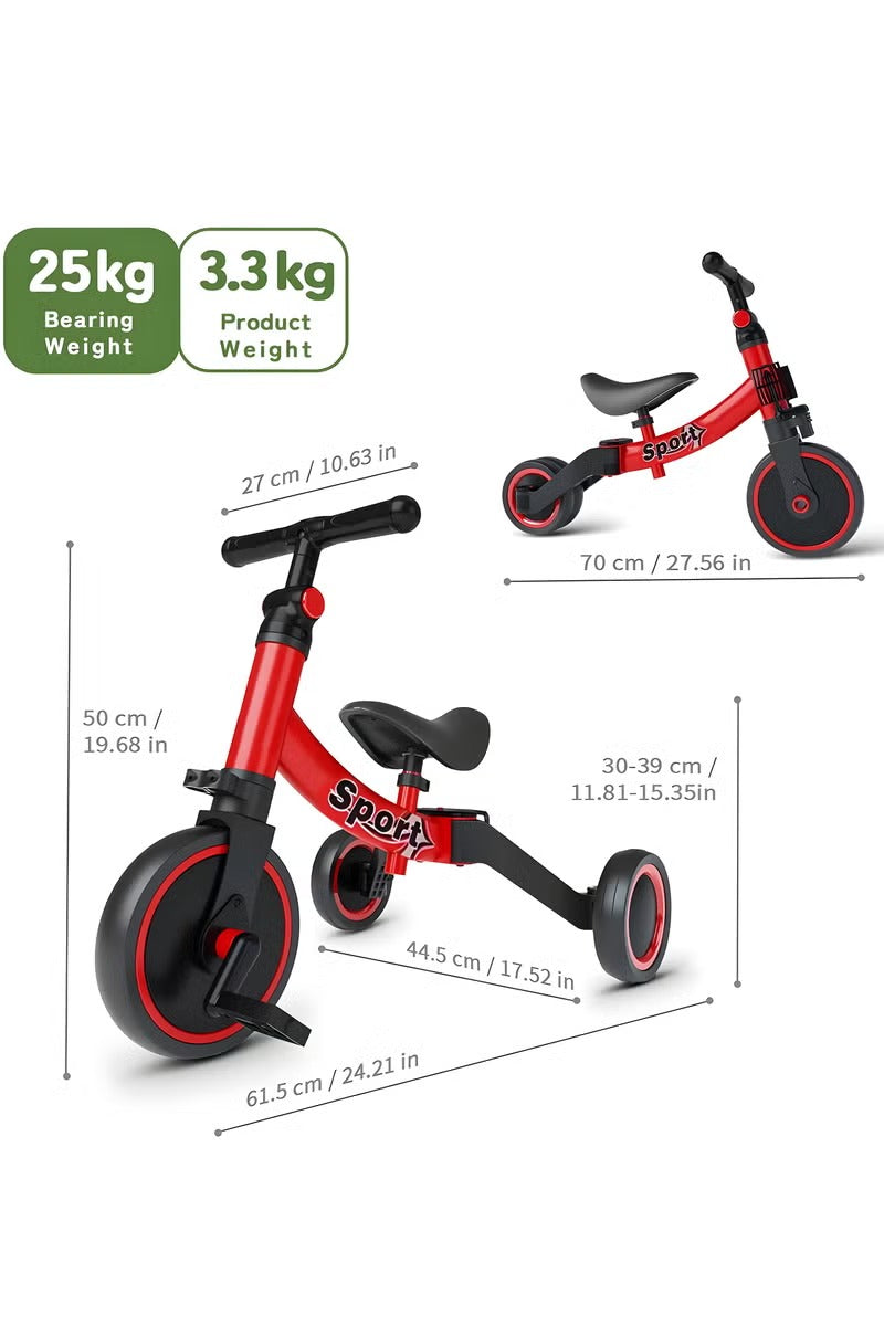 3-in-1 Convertible Kids Tricycle Balance Bike