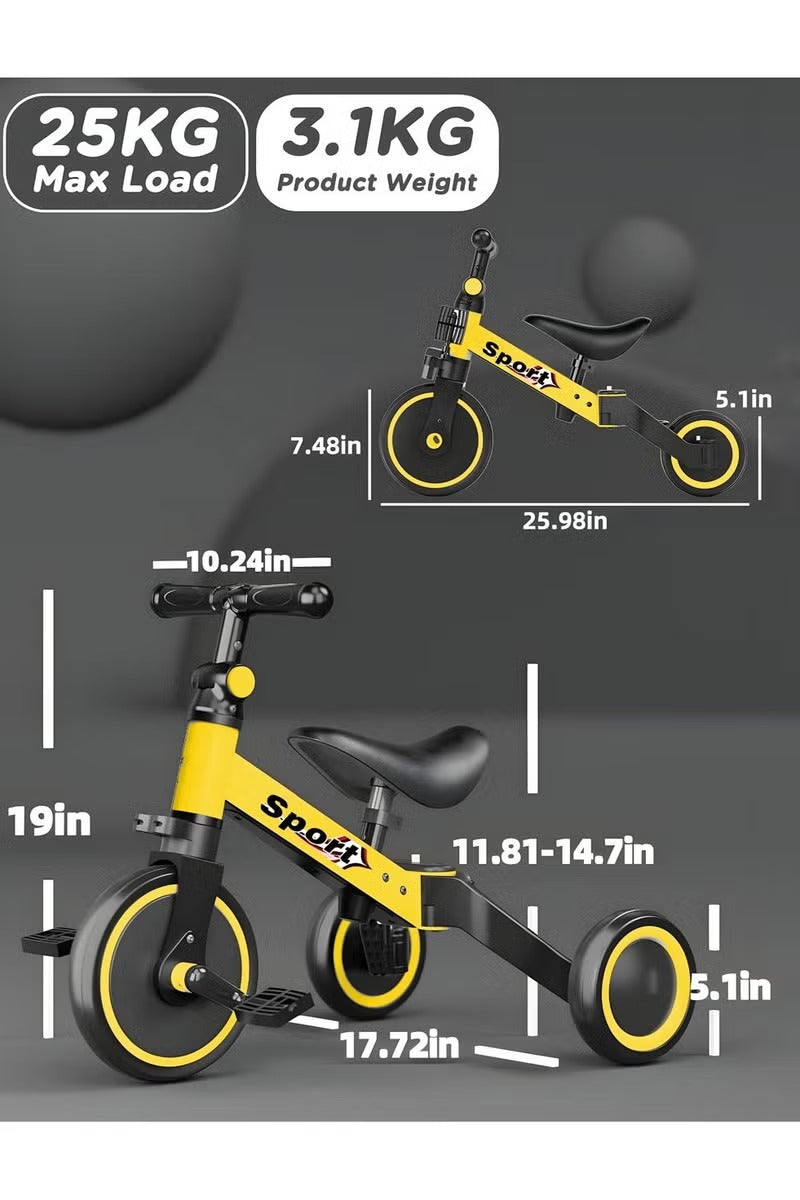 3-in-1 Convertible Kids Tricycle Balance Bike