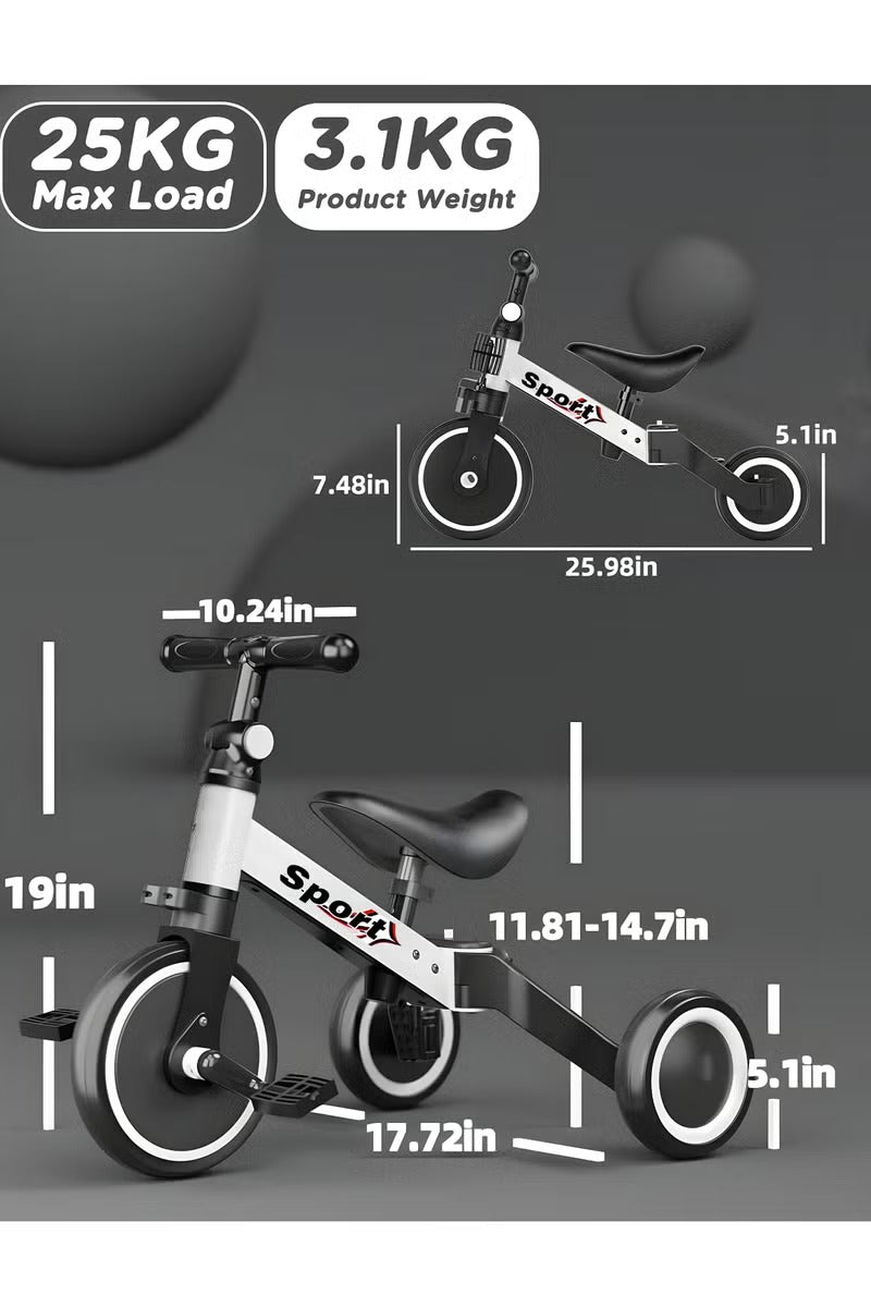 3-in-1 Convertible Kids Tricycle Balance Bike