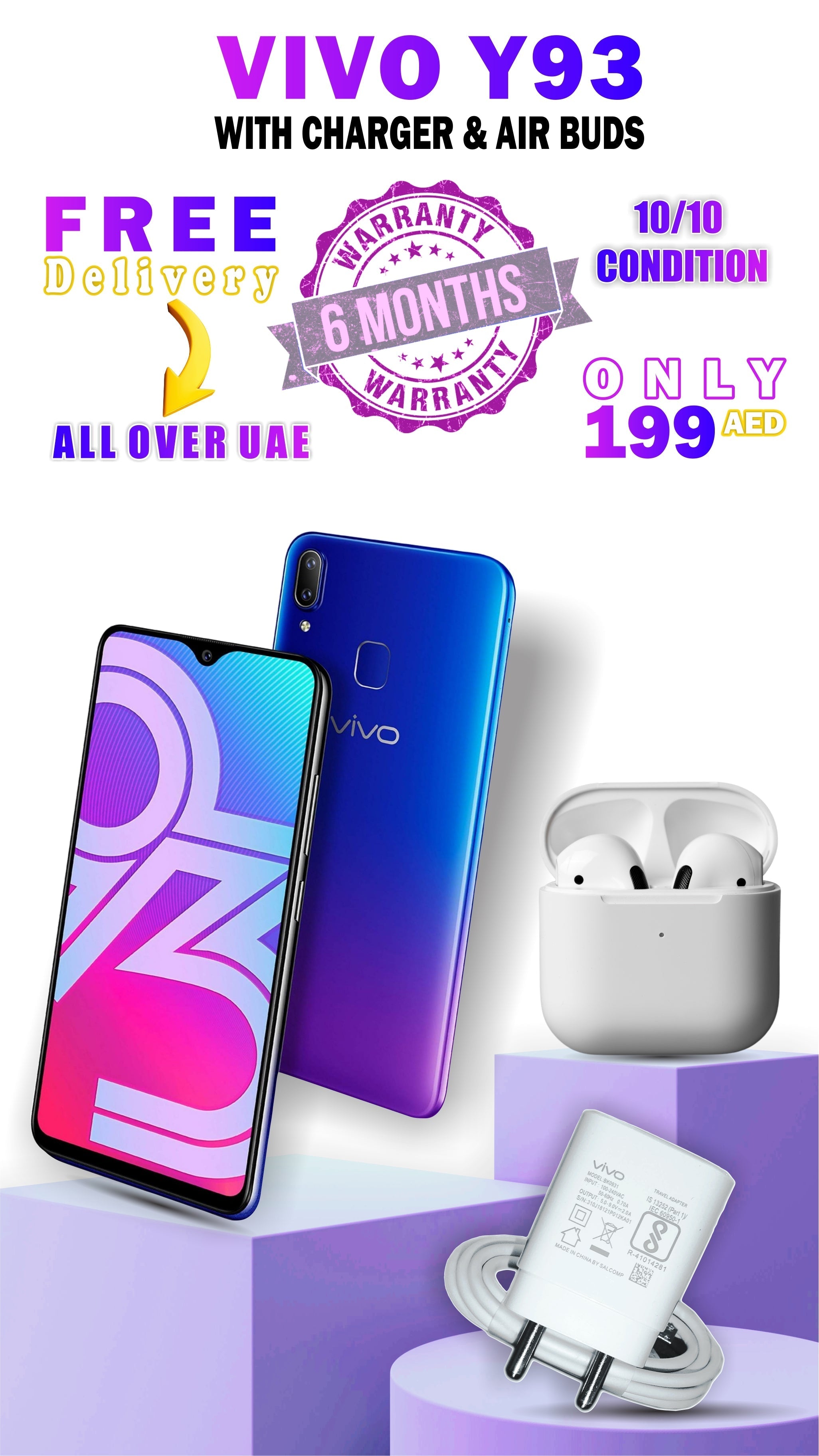 Latest Vivo y93 With 6GB Ram /128Gb Rom